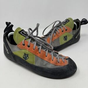 Evolv X1 Climbing Shoes Green Orange Gray Men's Size 10.5 Eu 43.5